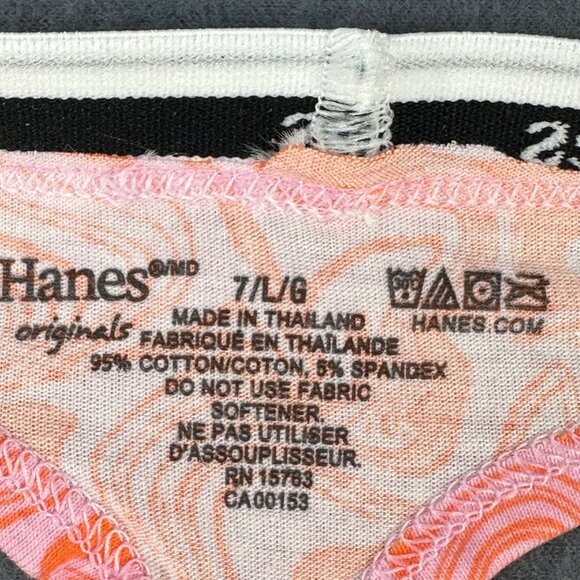Hanes Originals Women's Size Large 7 Panty Thong Swirl Print Red Pink New - Picture 5 of 8